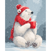 Cuddly Polar Bear Comfort - Paint by Numbers Kit