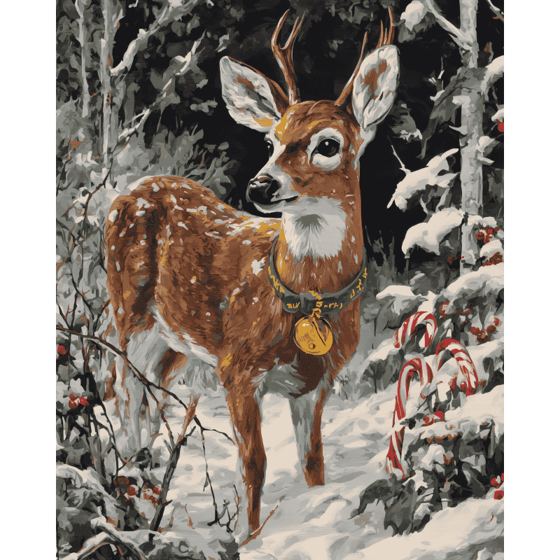 Rudolph in Winter Glow - Paint by Numbers Kit
