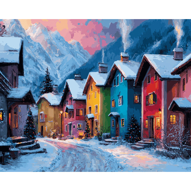Winter Village Charm - Paint by Numbers Kit