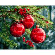 Festive Christmas Ornaments - Paint by Numbers Kit