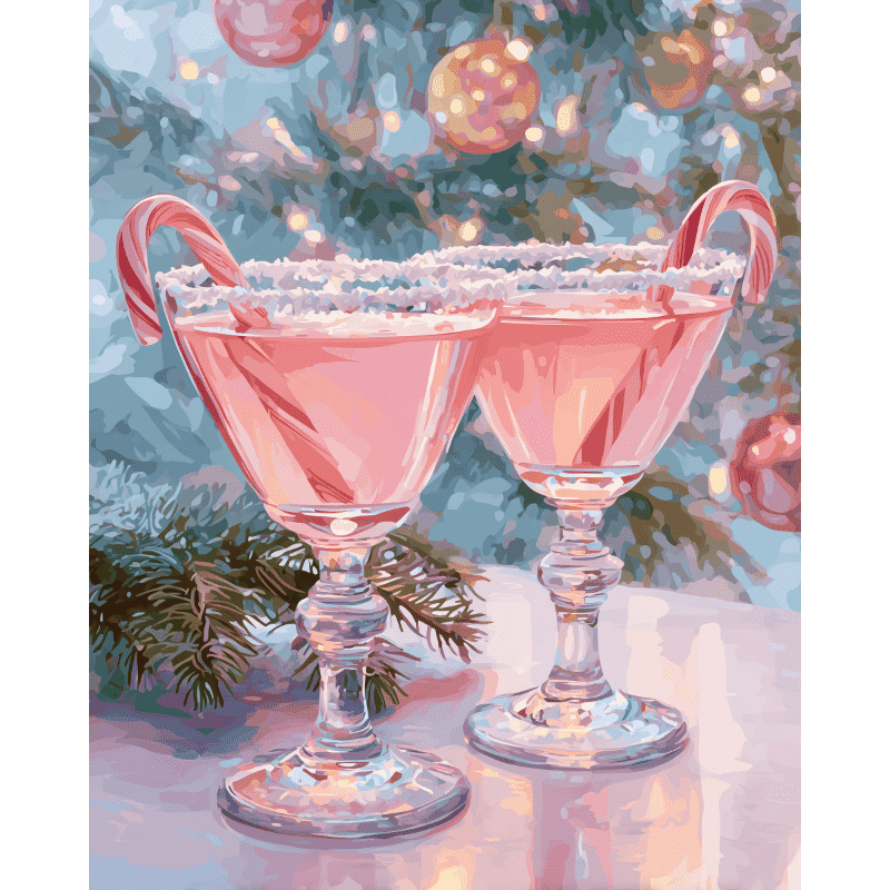 Festive Pink Punch - Paint by Numbers Kit