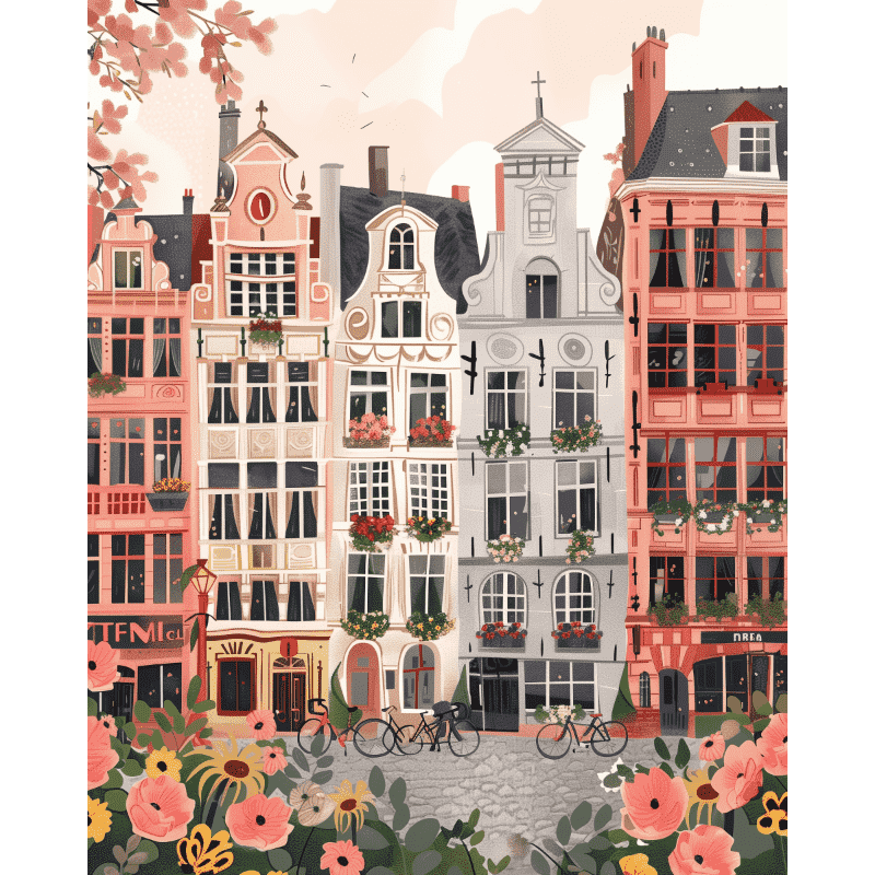 Pink Belgian Charm - Paint by Numbers Kit