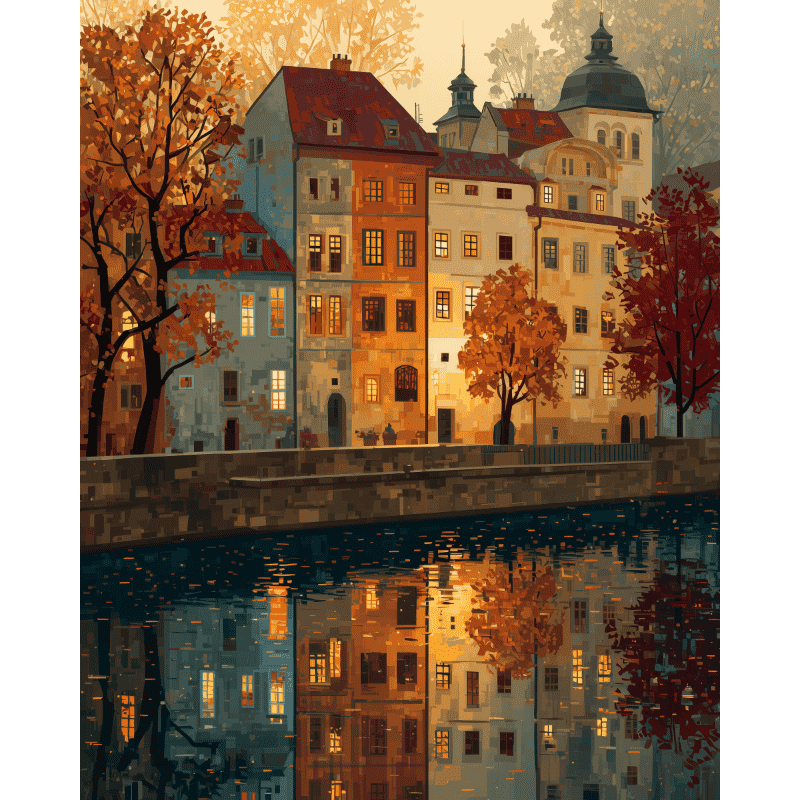 Autumn in Prague - Paint by Numbers Kit