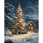 Silent Night Snow Scene - Paint by Numbers Kit