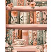 Cozy Library: Bloom & Books Scene - Paint by Numbers Kit