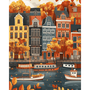 Nordic Autumn River Scene - Paint by Numbers Kit