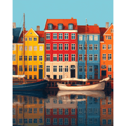 Nyhavn Colors: Vibrant Copenhagen Scene - Paint by Numbers Kit