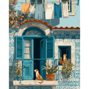 Mediterranean Balcony View - Paint by Numbers Kit