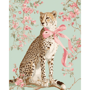 Pink Leopard & Ribbon - Paint by Numbers Kit