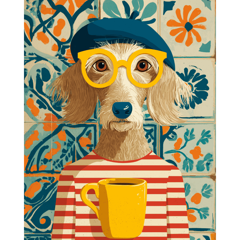 Chic French Pooch - Paint by Numbers Kit