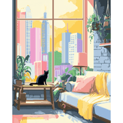 City Loft & Cats - Paint by Numbers Kit