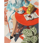 Chic Café & Fashion Scene - Paint by Numbers Kit