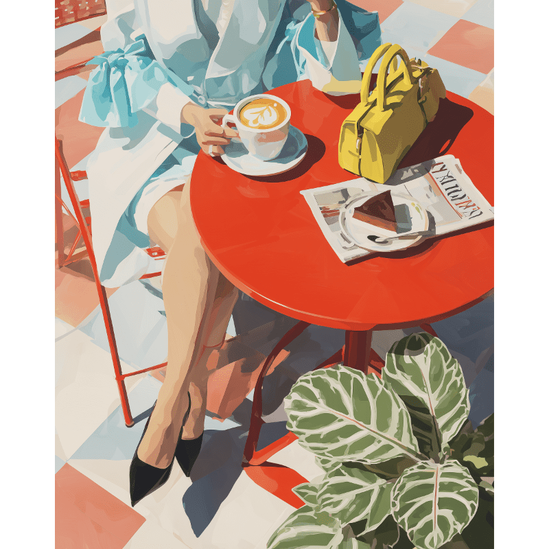 Chic Café & Fashion Scene - Paint by Numbers Kit