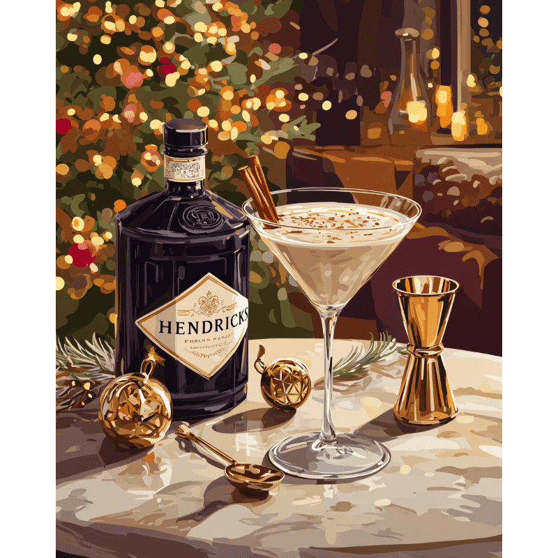 Holiday Sip: Elegant Drink by Number - Paint by Numbers Kit