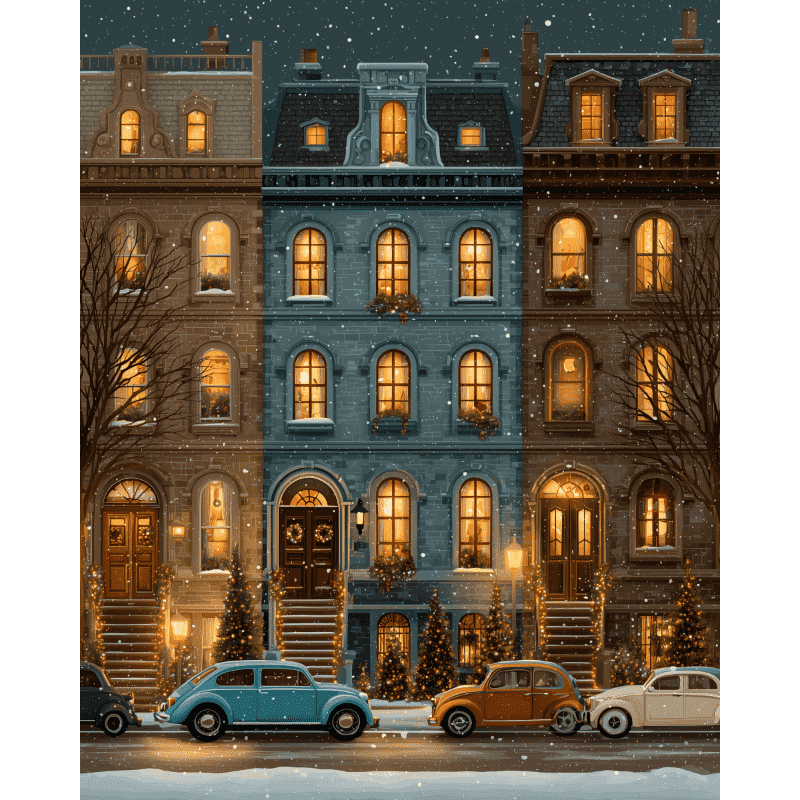 Charming Street Scene - Paint by Numbers Kit