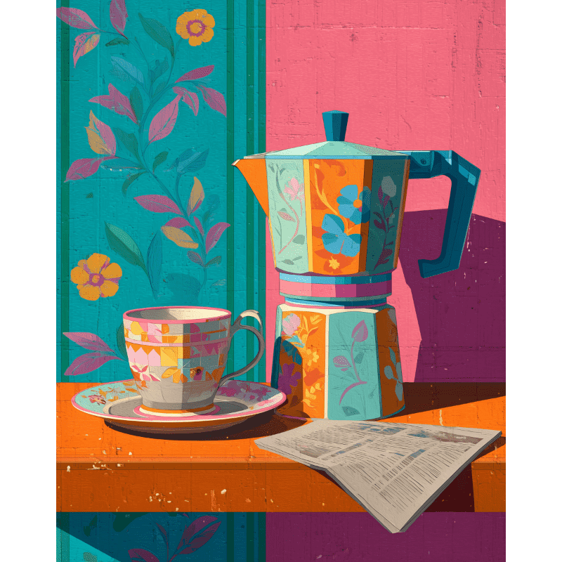Colorful Café Bliss - Paint by Numbers Kit