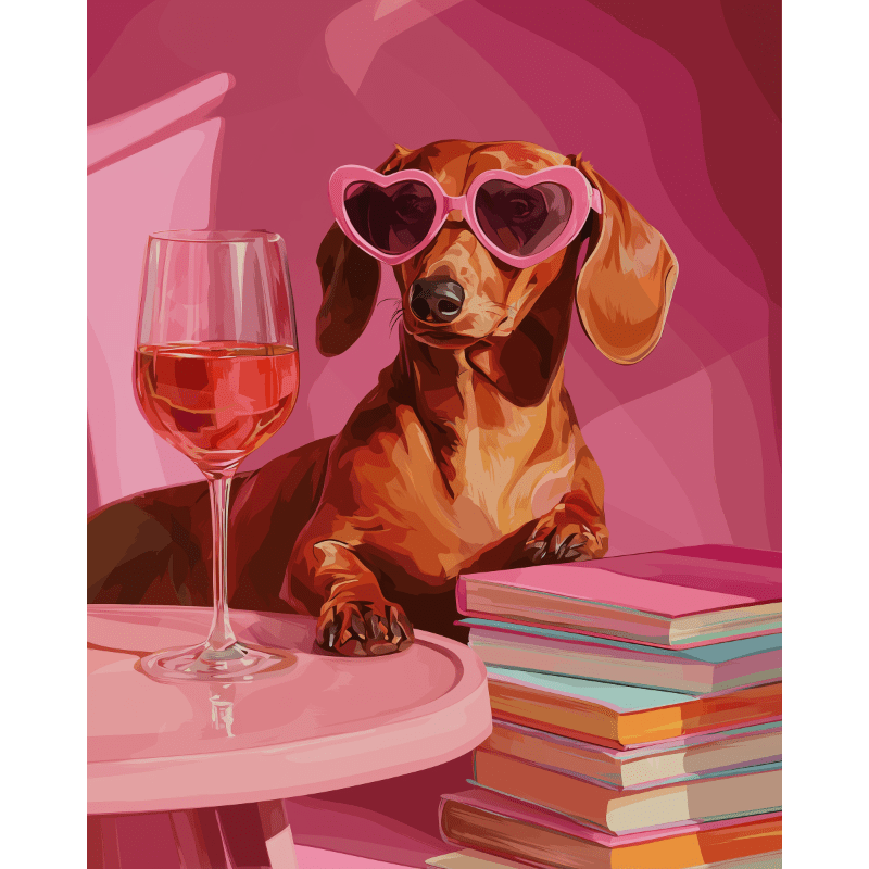 Pink Doxie Dream - Paint by Numbers Kit