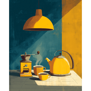 Yellow Coffee Harmony - Paint by Numbers Kit
