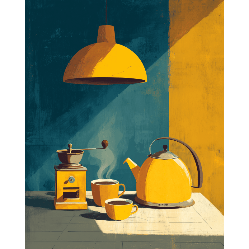 Yellow Coffee Harmony - Paint by Numbers Kit