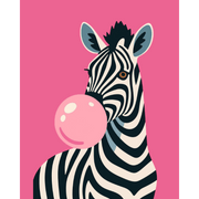 Pink Bubblegum Zebra - Paint by Numbers Kit