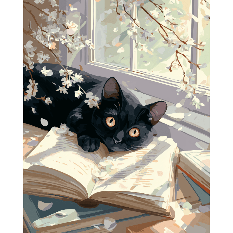 Storybook & Cherry Blossoms - Paint by Numbers Kit