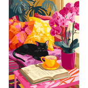 Cozy Cat & Coffee Escape - Paint by Numbers Kit