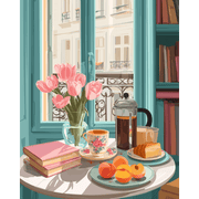 Balcony Bliss with Flowers - Paint by Numbers Kit