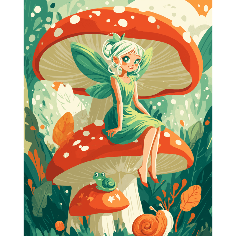 Whimsical Fairy Toadstool - Paint by Numbers Kit