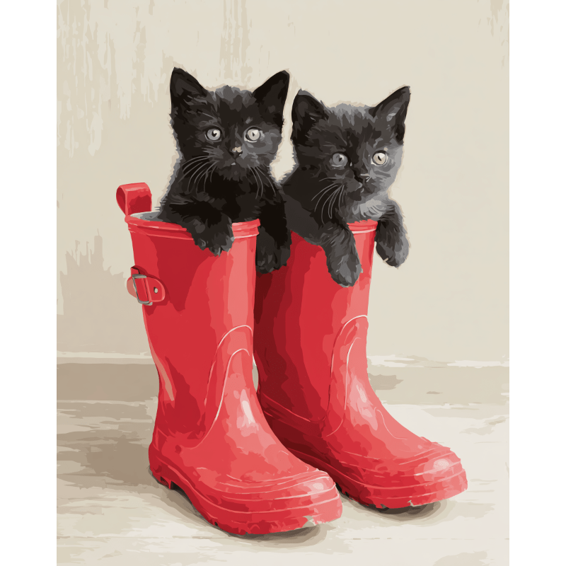 Cuddle Crew in Red Boots - Paint by Numbers Kit