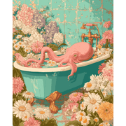 Underwater Floral Octopus - Paint by Numbers Kit