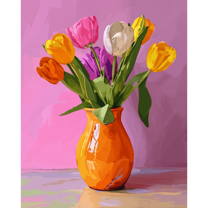 Tulip Glow in a Vase - Paint by Numbers Kit