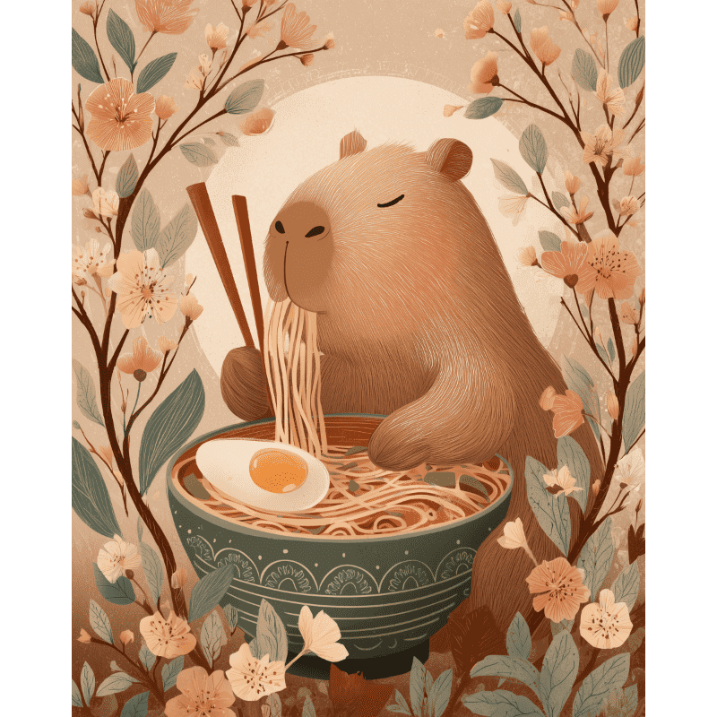 Cherry Blossom Noodles Delight - Paint by Numbers Kit