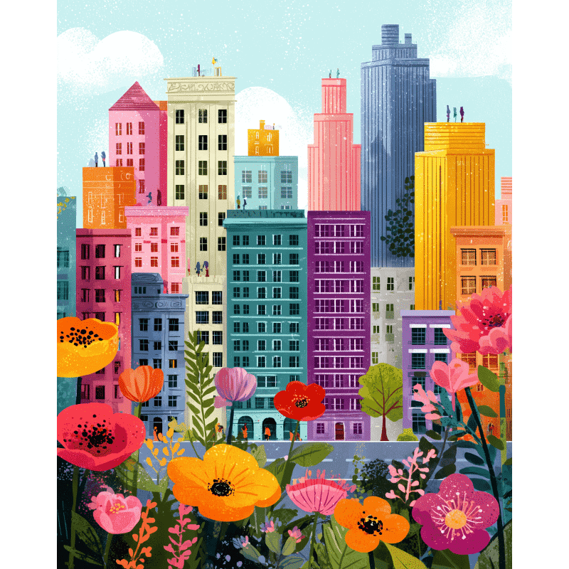 City Garden Bloom - Paint by Numbers Kit