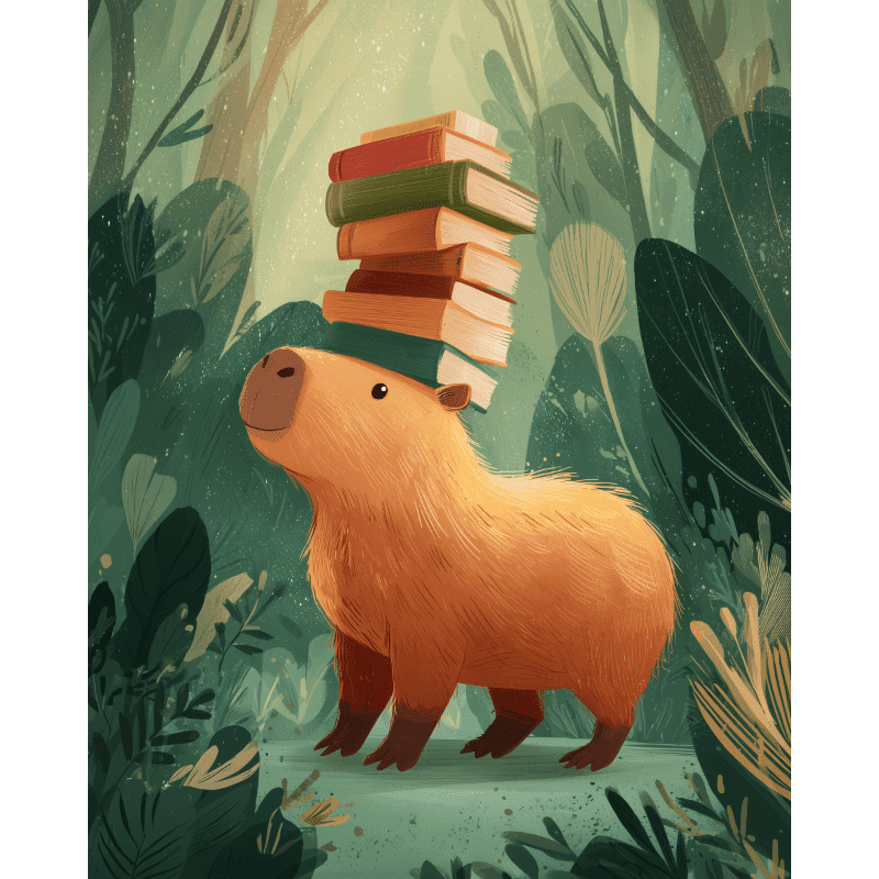 Capybara & Book Haven - Paint by Numbers Kit