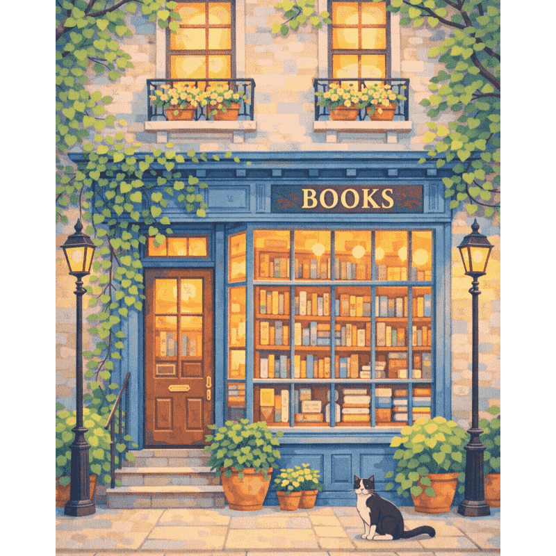 Enchanted Bookshop Escape - Paint by Numbers Kit