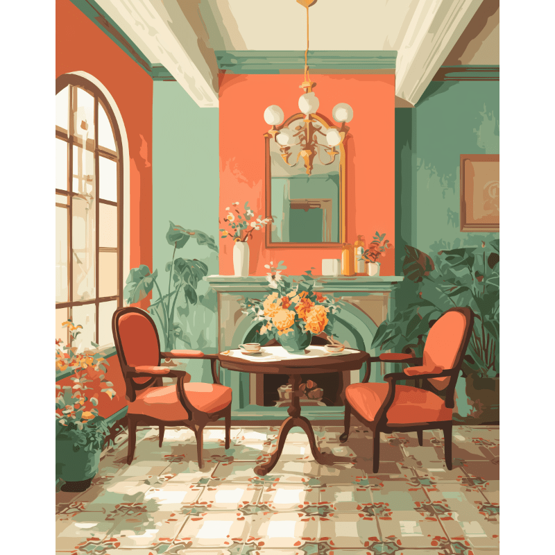 Cozy Fireplace Retreat - Paint by Numbers Kit