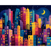 City Lights & Nightlife Scene - Paint by Numbers Kit