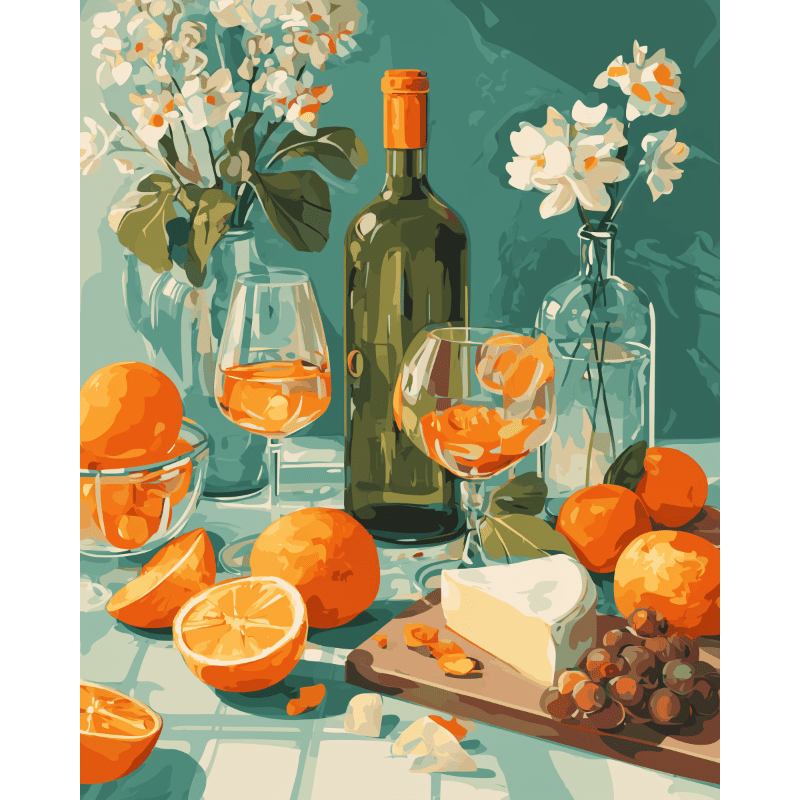 Golden Slices & Vineyard Vibes | Paint by Number - Paint by Numbers Kit