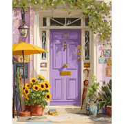 Purple Sunlit Door | Paint by Number - Paint by Numbers Kit