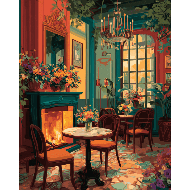 Elegant Art Deco Lounge | Paint by Number - Paint by Numbers Kit