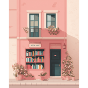 Pink Bookshop Dream | Paint by Number - Paint by Numbers Kit