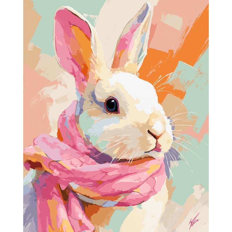 Pastel Bunny Bliss | Paint by Number - Paint by Numbers Kit