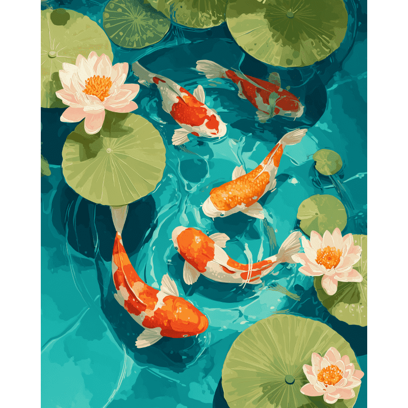 Koi Serenity | Paint by Number - Paint by Numbers Kit
