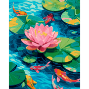 Underwater Lotus & Koi - Paint by Numbers Kit