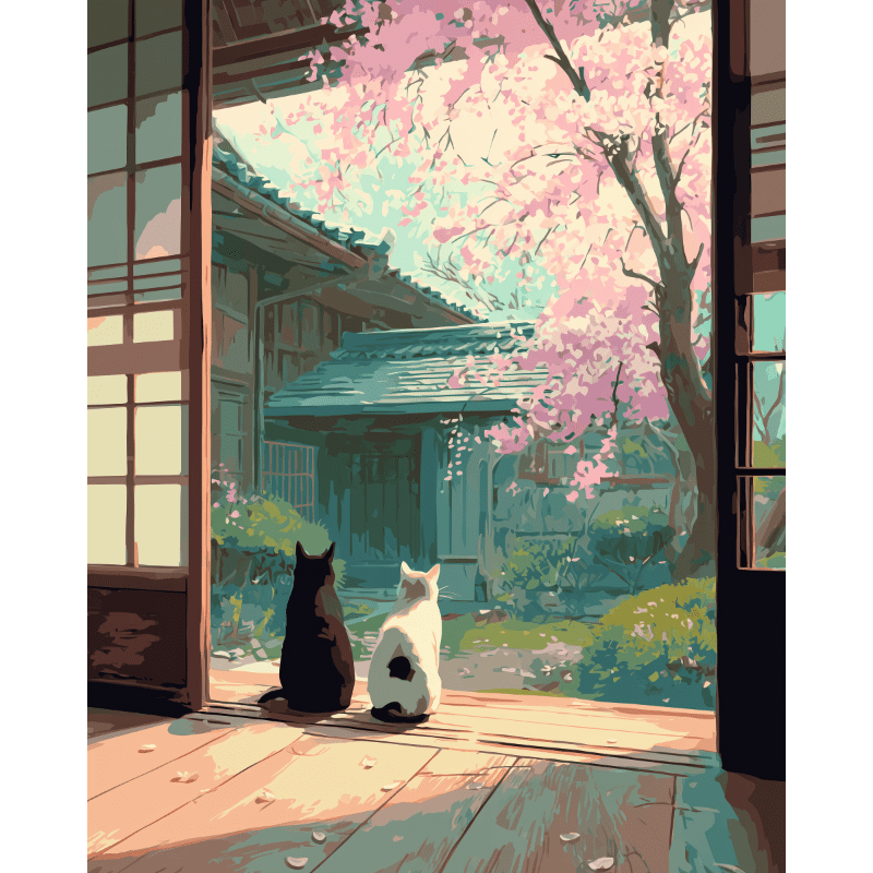 Serene Sakura Moments - Paint by Numbers Kit