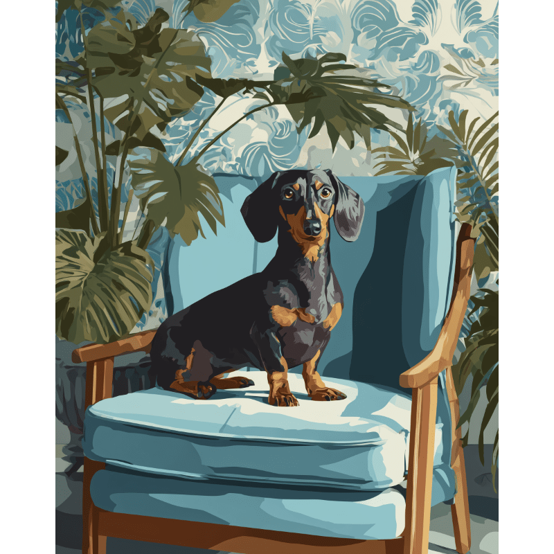 Cozy Dachshund Portrait - Paint by Numbers Kit
