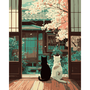 Sakura Cats in Japan - Paint by Numbers Kit
