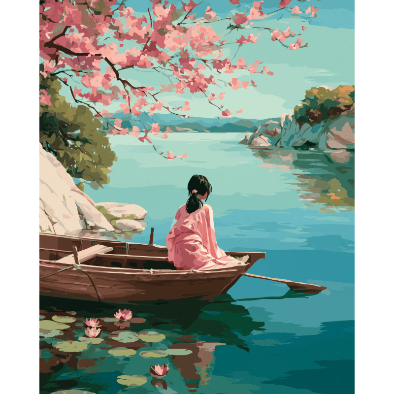 Peaceful Lake Retreat | Paint by Number - Paint by Numbers Kit