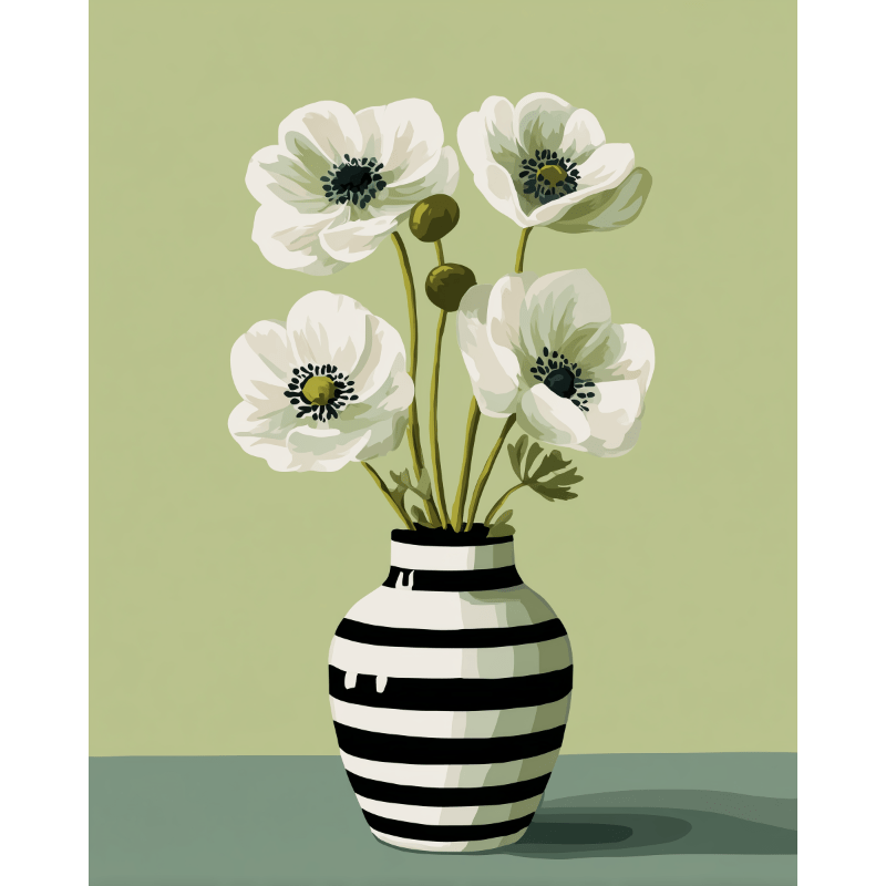 Elegant White Blooms - Paint by Numbers Kit