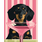 Dog with a Cocktail Dream - Paint by Numbers Kit